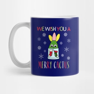 We Wish You A Merry Cactus - Hybrid Cactus In Christmas Themed Pot Mug